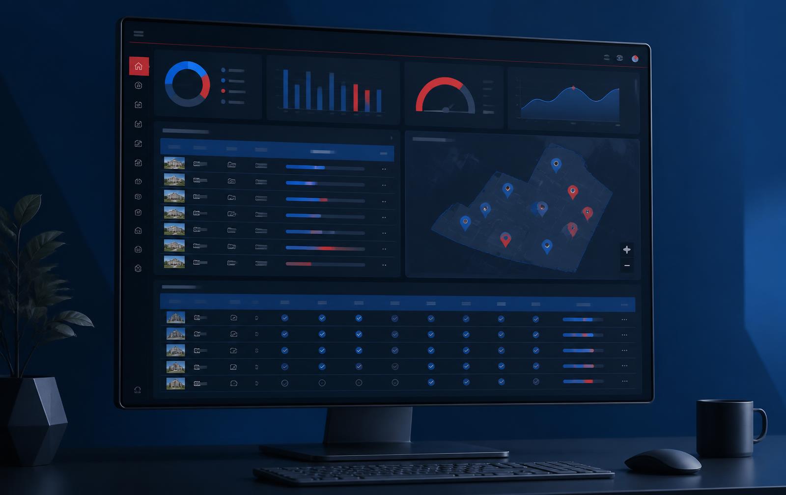 Datum project intelligence dashboard showing estate progress, budget and revenue analytics